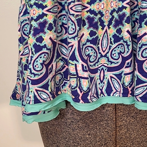Meadow Rue Womens Top Anthropologie Nuria Blue Paisley Swing Tank Blouse Size M - Picture 3 of 9